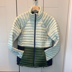 MEC Women's Puffer Jacket - Cream, Green, and Blue